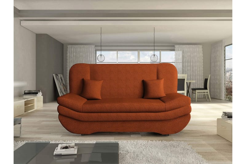 Figurelle Sovesofa 2-seter i Chenille - Oransje - Møbler - Sofaer - Sovesofaer