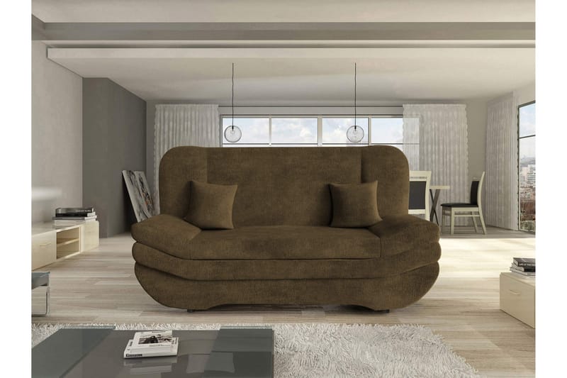 Figurelle Sovesofa 2-seter i Fløyel - Brun - Møbler - Sofaer - Sovesofaer