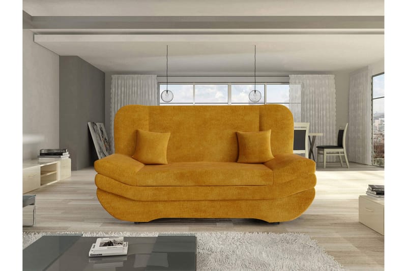 Figurelle Sovesofa 2-seter i Fløyel - Gul - Møbler - Sofaer - Sovesofaer