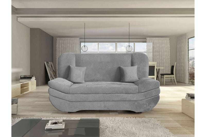 Figurelle Sovesofa 2-seter i Plysj - Grå - Møbler - Sofaer - Sovesofaer