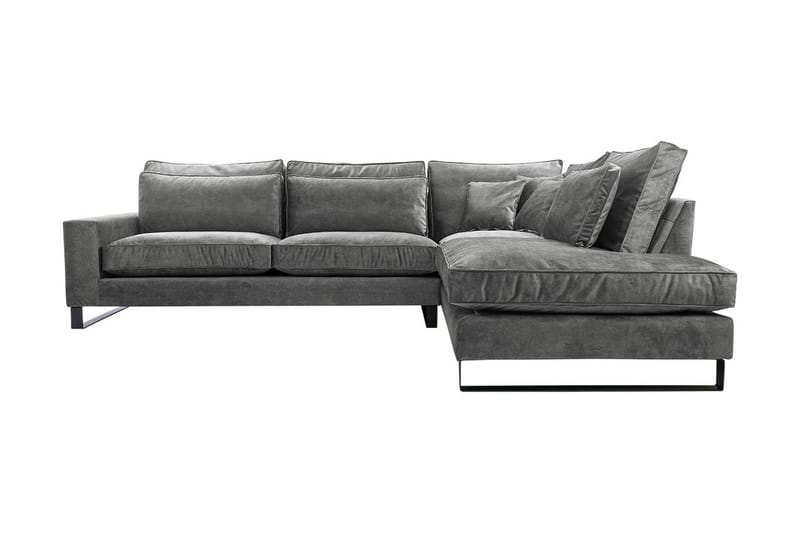 3-seters Hjørnesofa - Grå - Møbler - Sofaer - Fløyel sofaer
