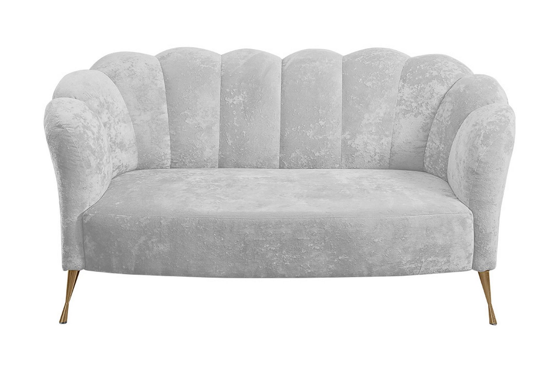 Adrial 2-seters Sofa - Fløyel/Hvit/Gull - Møbler - Sofaer - Fløyel sofaer