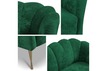 Adrial 2-seters Sofa - Fløyel/Hvit/Gull - Møbler - Sofaer - Fløyel sofaer