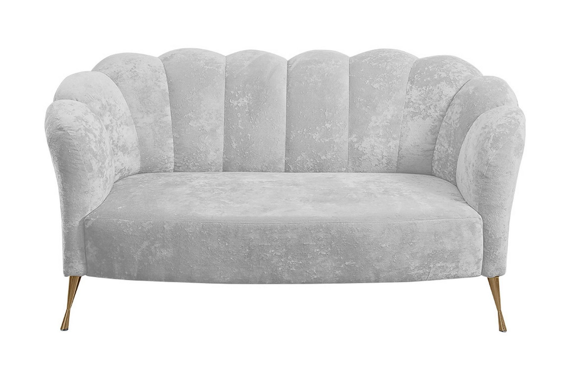 Adrial 2-seters Sofa - Fløyel/Hvit/Gull