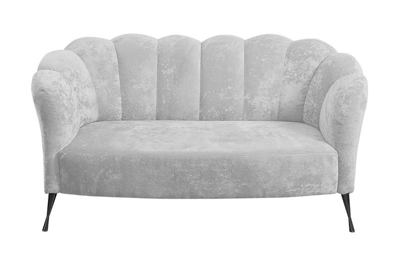 Adrial 2-seters Sofa - Fløyel/Hvit/Svart Krom - Fløyel sofaer - 2 seter sofa