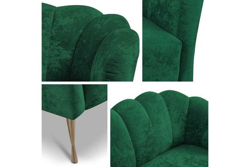 Adrial 2-seters Sofa - Fløyel/Rosa/Gull - Møbler - Sofaer - Fløyel sofaer