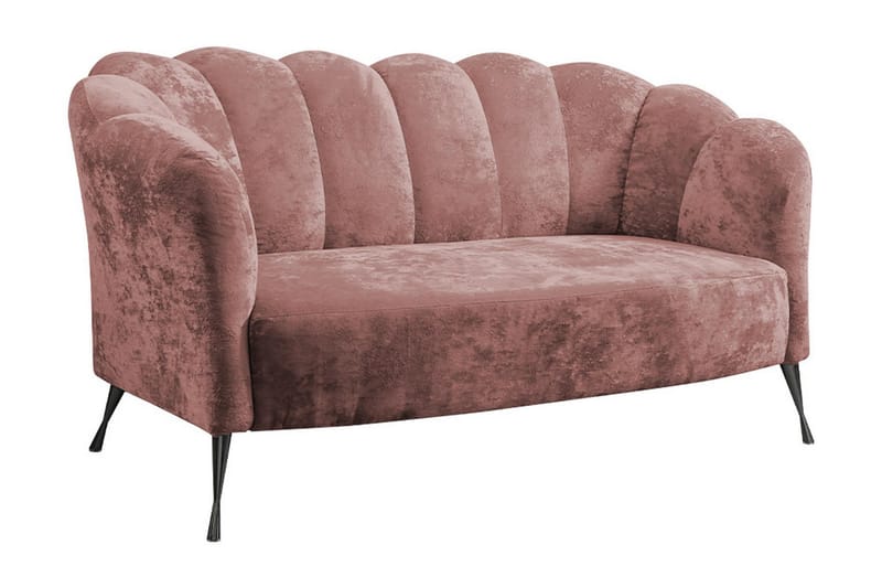 Adrial 2-seters Sofa - Fløyel/Rosa/Svart Krom - Møbler - Sofaer - Fløyel sofaer