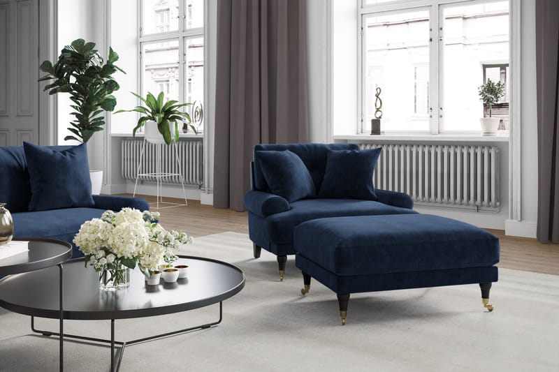 Andrew 2-seters Fløyelssofa - Blå - Møbler - Sofaer - Fløyel sofaer