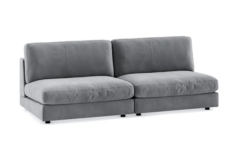 Arken 4-seters Modulsofa i Fløyel - Lys grå - Møbler - Sofaer - Modulsofaer - Komplett modulsofa