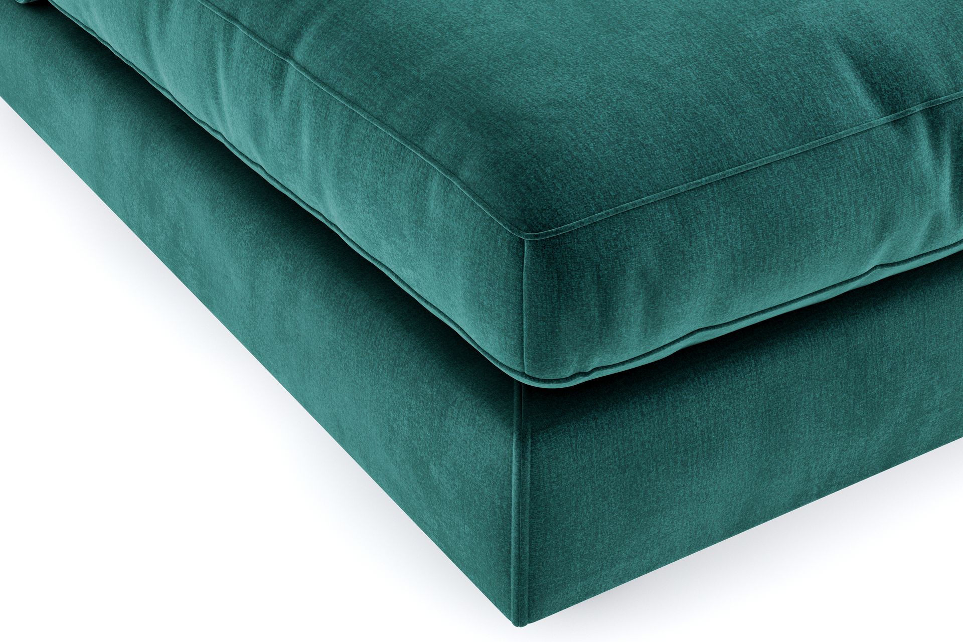 Arken 6-seters U-formet Modulsofa + Fotskammel i Fløyel - Grønn - Møbler - Sofaer - Fløyel sofaer