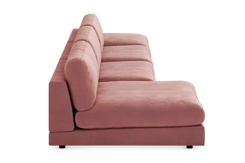 Arken 6-seters Vendbar U-formet Modulsofa med Divan + Fotskammel i Fløyel - Rosa - Møbler - Sofaer - Fløyel sofaer