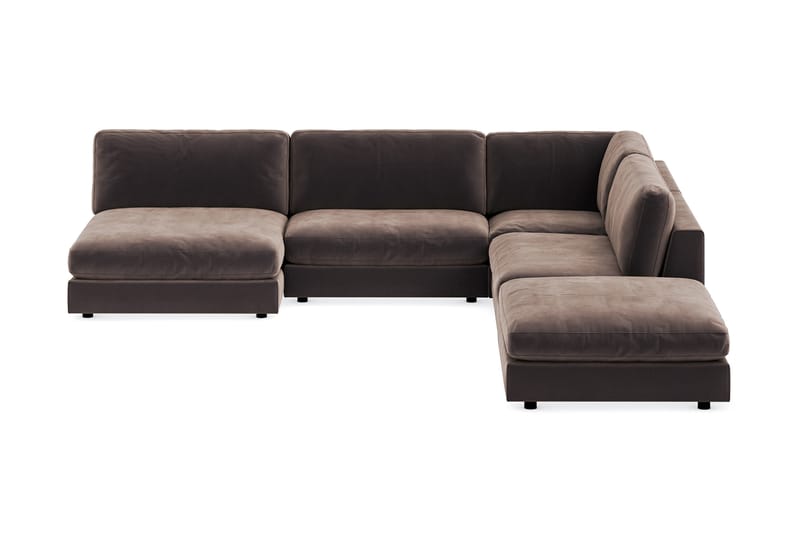 Arken Modulhjørnesofa med Divan Vendbar Fløyel - Muldvarp - Møbler - Sofaer - Fløyel sofaer
