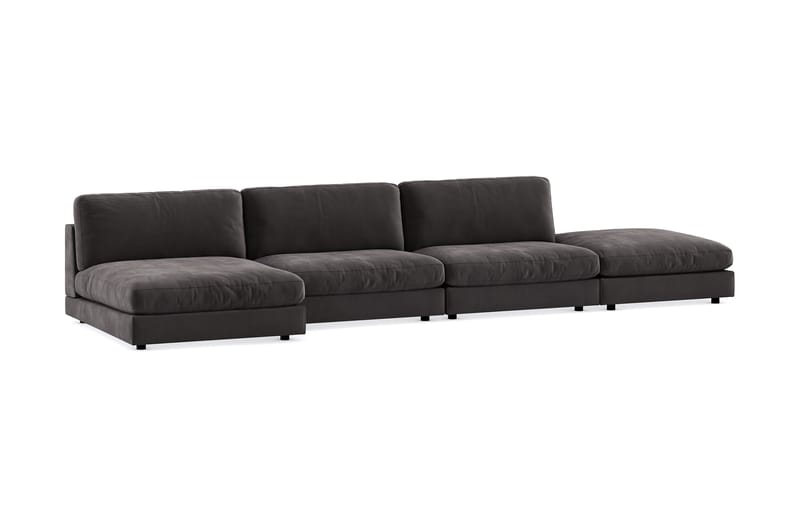 Arken U-modulsofa med Divan Vendbar Fløyel - Mørkegrå - Møbler - Sofaer - Fløyel sofaer