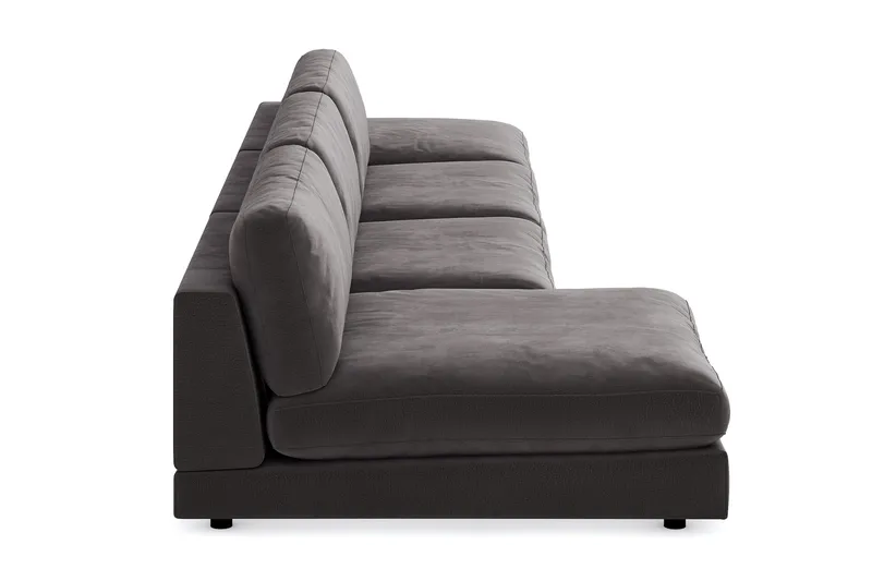 Arken U-modulsofa med Divan Vendbar Fløyel - Mørkegrå - Møbler - Sofaer - Modulsofaer - Komplett modulsofa