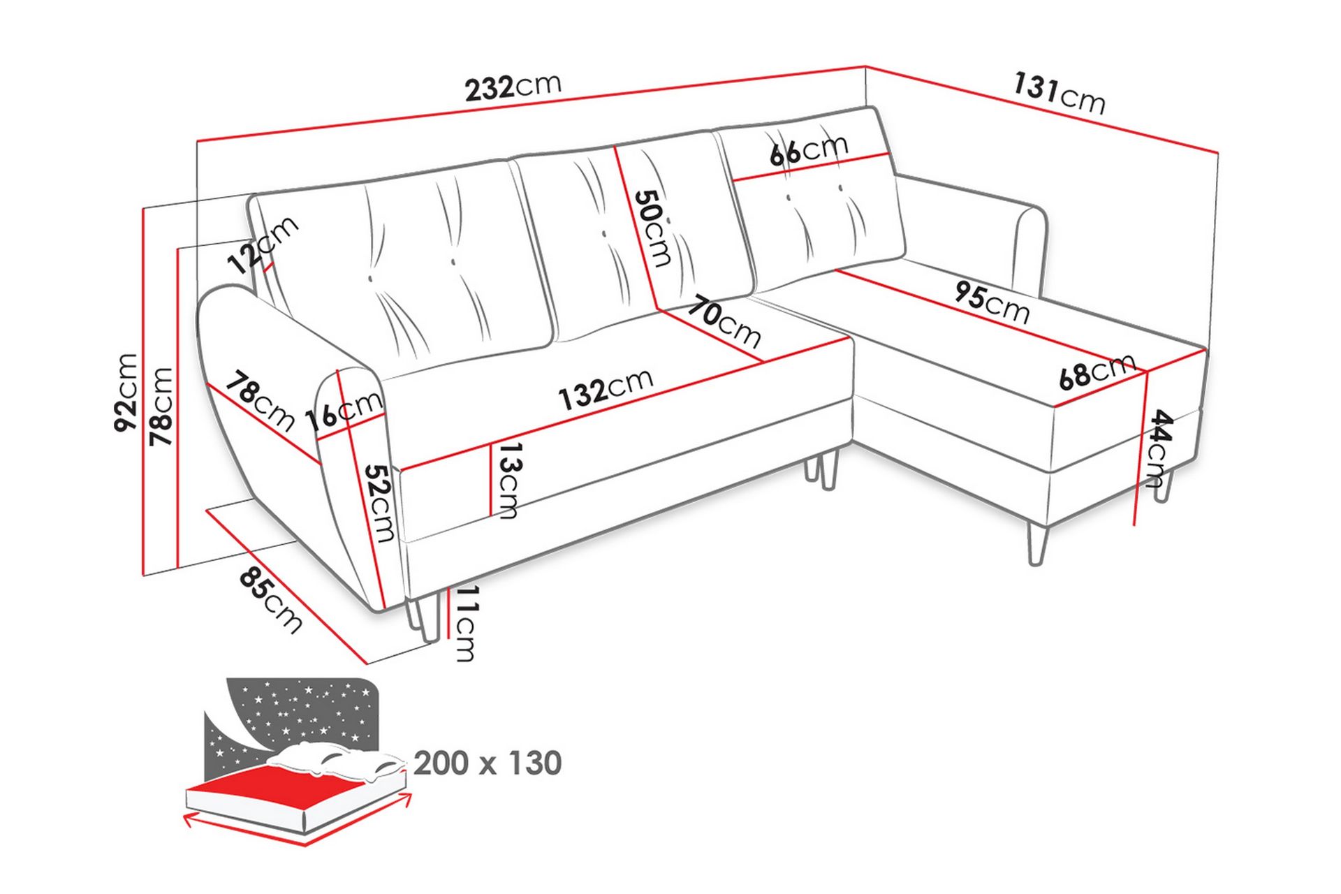 Bornalle Sovesofa - Grå - Møbler - Sofaer - Sovesofaer