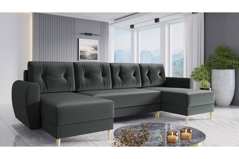 Bornalle Sovesofa - Grå - Møbler - Sofaer - Fløyel sofaer