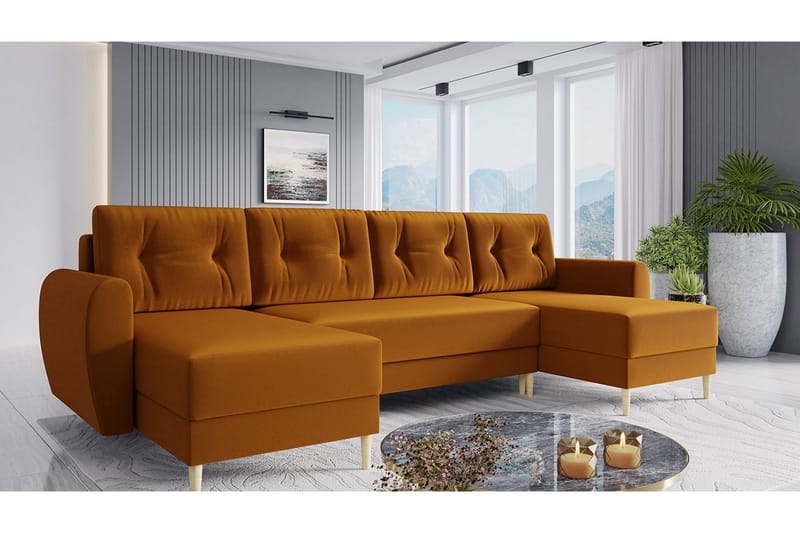 Bornalle Sovesofa - Gul - Møbler - Sofaer - Fløyel sofaer