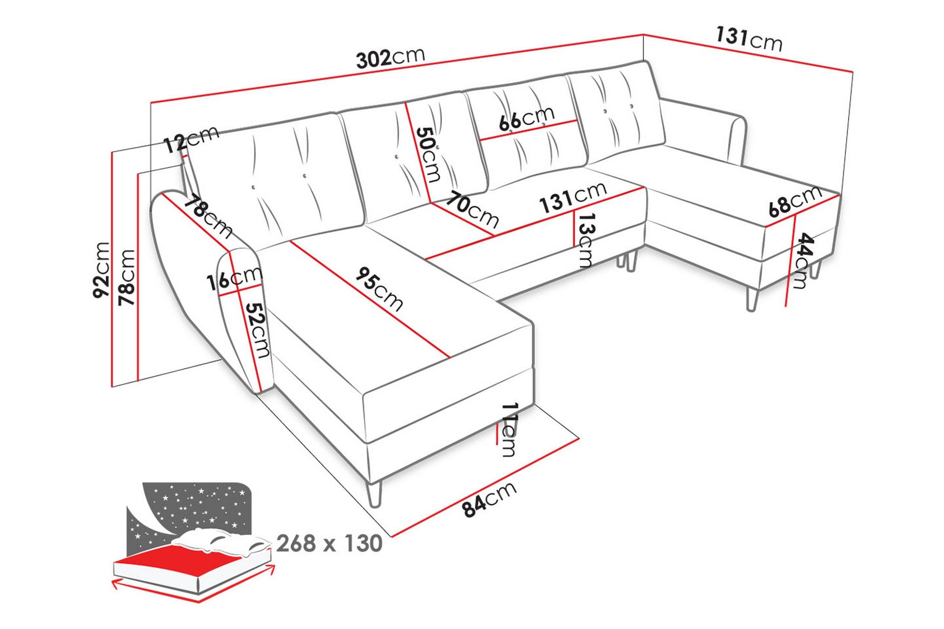 Bornalle Sovesofa - Svart - Møbler - Sofaer - Sovesofaer