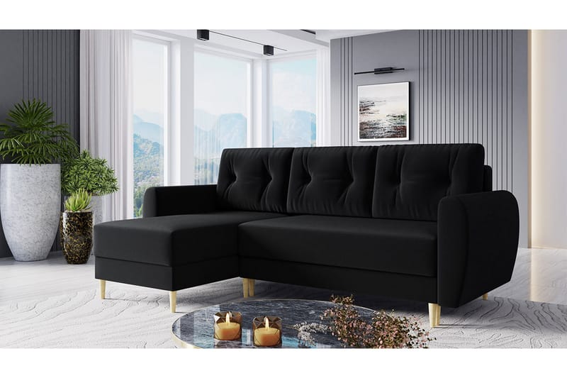 Bornalle Sovesofa - Svart - Møbler - Sofaer - Fløyel sofaer