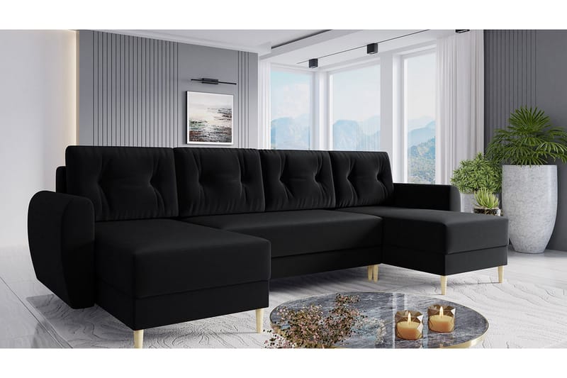 Bornalle Sovesofa - Svart - Møbler - Sofaer - Fløyel sofaer