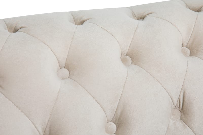 Chesterfield Deluxe Fløyelsofa 3-seters - Beige / Lys - Møbler - Sofaer - Fløyel sofaer