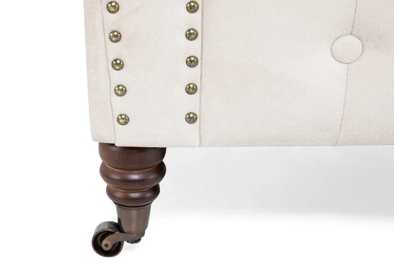 Chesterfield Deluxe Fløyelssofa 2-seter - Beige - Møbler - Sofaer - Fløyel sofaer