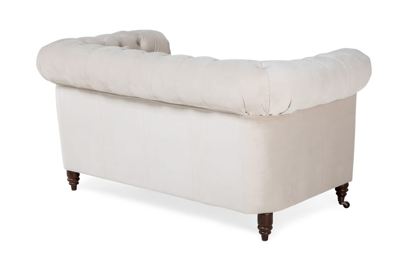 Chesterfield Deluxe Fløyelssofa 2-seter - Beige - 2 seter sofa - Chesterfield sofaer - Fløyel sofaer