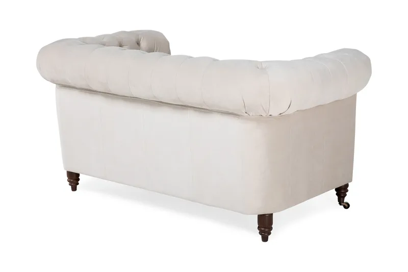 Chesterfield Deluxe Fløyelssofa 2-seter - Beige - Møbler - Sofaer - Fløyel sofaer