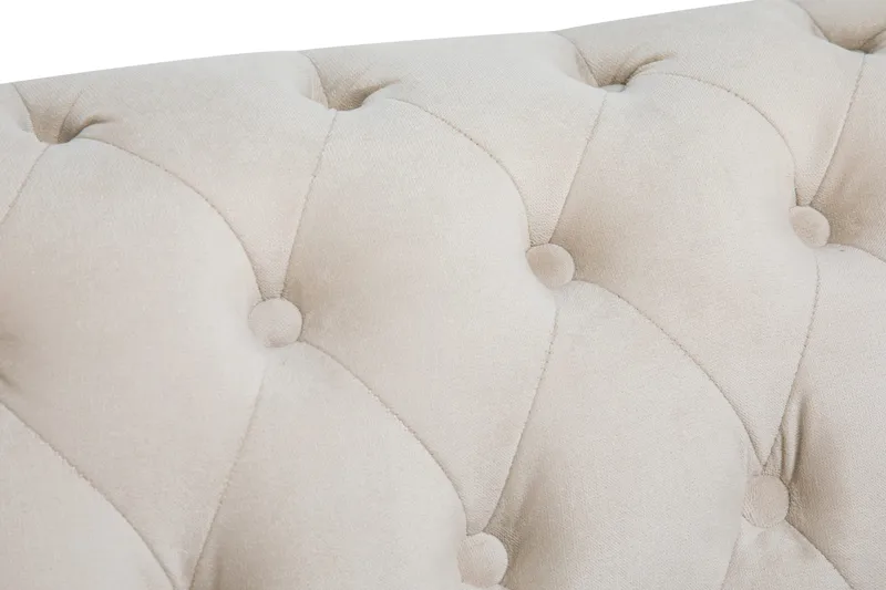 Chesterfield Deluxe Fløyelssofa 2-seter - Beige - Møbler - Sofaer - Fløyel sofaer