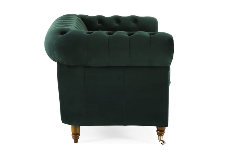 Chesterfield Deluxe Fløyelssofa 2-seter - Mørkegrønn - Møbler - Sofaer - Fløyel sofaer
