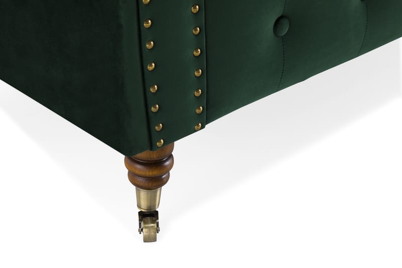 Chesterfield Deluxe Fløyelssofa 2-seter - Mørkegrønn - Møbler - Sofaer - Fløyel sofaer