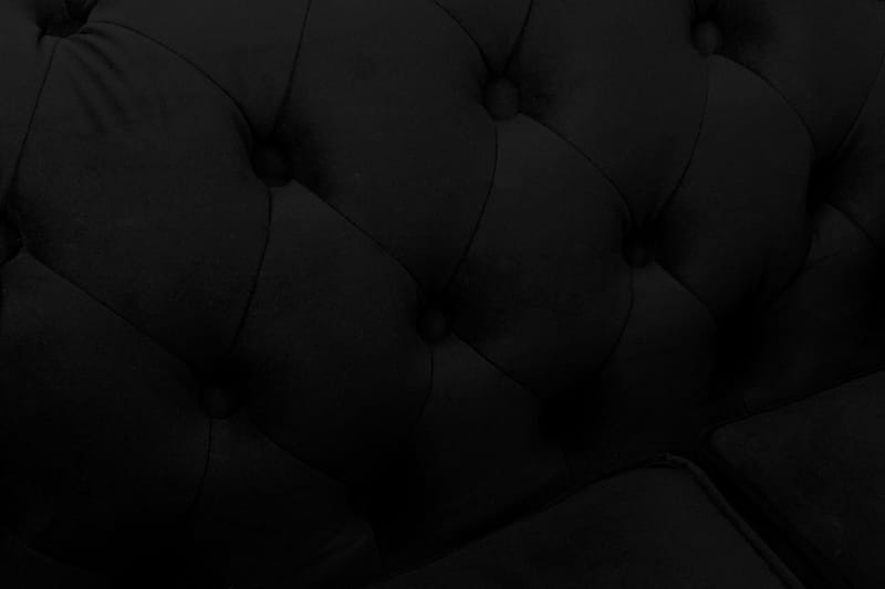 Chesterfield Deluxe Fløyelssofa 2-seter - Svart - Møbler - Sofaer - Fløyel sofaer