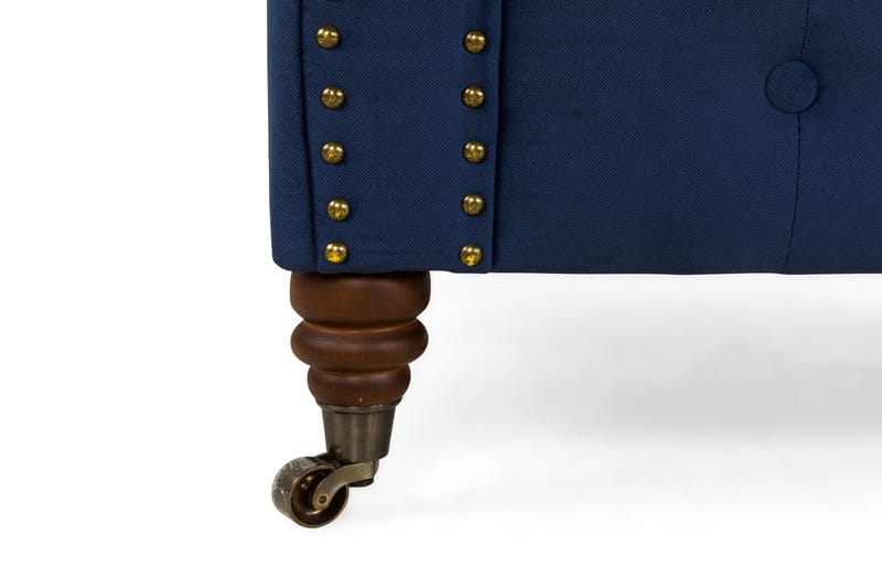 Chesterfield Deluxe Fløyelssofa 2-seter - Petrolblå - Møbler - Sofaer - Fløyel sofaer
