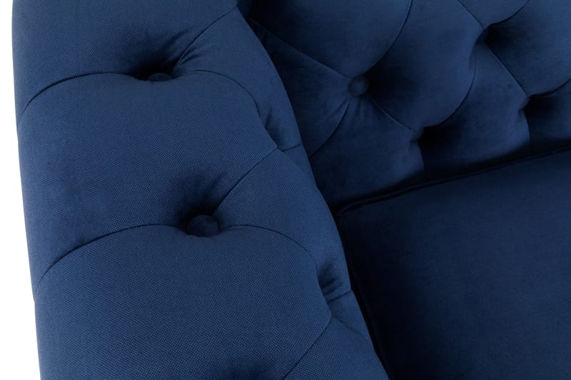Chesterfield Deluxe Fløyelssofa 2-seter - Petrolblå - Møbler - Sofaer - Fløyel sofaer