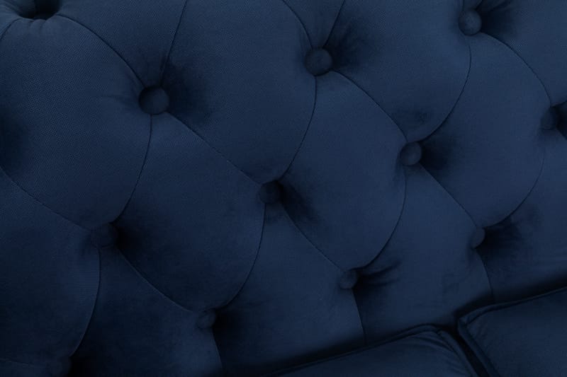 Chesterfield Deluxe Fløyelssofa 2-seter - Petrolblå - Møbler - Sofaer - Fløyel sofaer