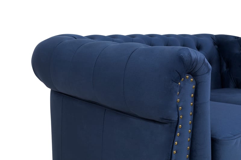 Chesterfield Deluxe Fløyelssofa 2-seter - Petrolblå - Møbler - Sofaer - Fløyel sofaer