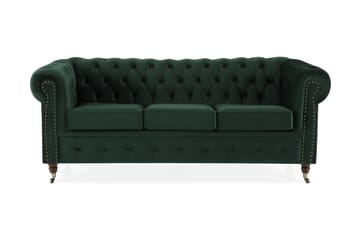 Chesterfield Deluxe Fløyelssofa 3-seter