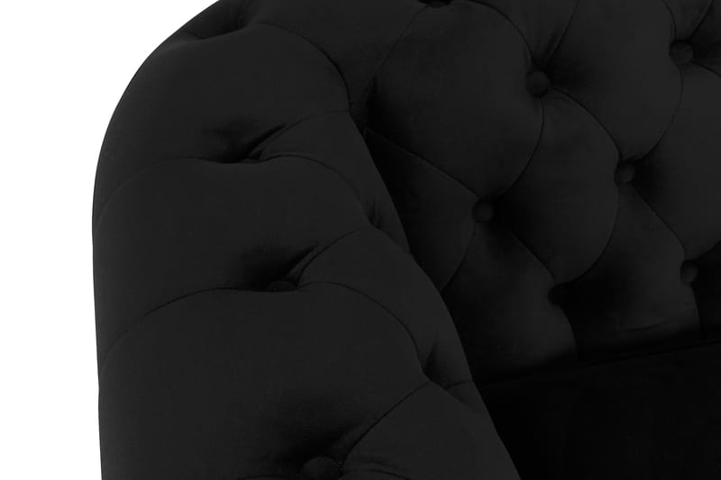 Chesterfield Deluxe Fløyelssofa 3-seter - Svart - Møbler - Sofaer - Fløyel sofaer