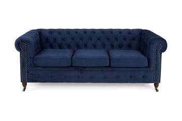 Chesterfield Deluxe Fløyelssofa 3-seter