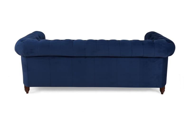 Chesterfield Deluxe Fløyelssofa 3-seter - Petrolblå - Møbler - Sofaer - Fløyel sofaer