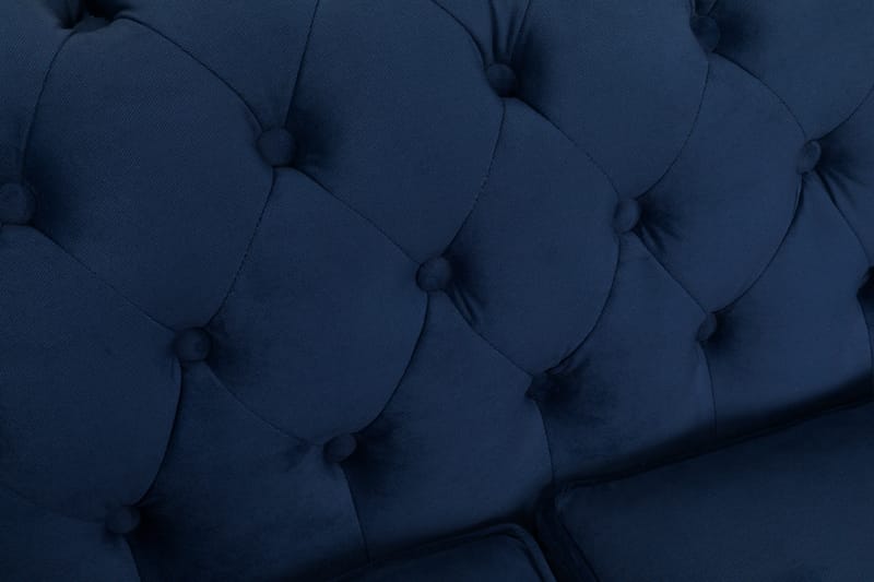Chesterfield Deluxe Fløyelssofa 3-seter - Petrolblå - Møbler - Sofaer - Fløyel sofaer