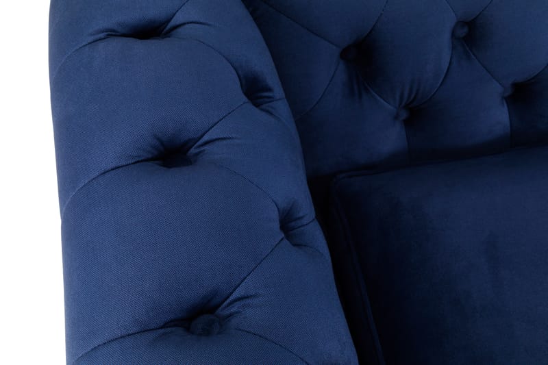Chesterfield Deluxe Fløyelssofa 3-seter - Petrolblå - Møbler - Sofaer - Fløyel sofaer