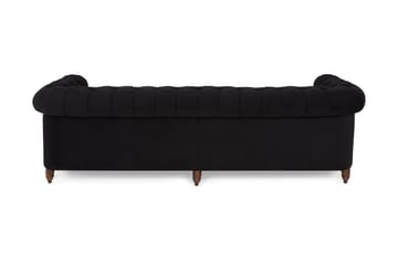 Chesterfield Deluxe Fløyelssofa 4-seter - Svart - Møbler - Sofaer - Fløyel sofaer