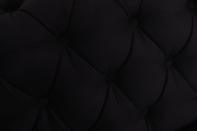 Chesterfield Deluxe Fløyelssofa 4-seter - Svart - Møbler - Sofaer - Fløyel sofaer