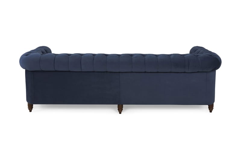 Chesterfield Deluxe Fløyelssofa 4-seter - Petrolblå - Møbler - Sofaer - Fløyel sofaer