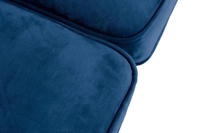 Chesterfield Lyx 2-seter Liten fløyelssofa – Dyp sofa 160 cm bred - Blå - Møbler - Sofaer - Fløyel sofaer