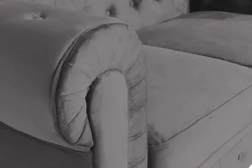 Chesterfield Lyx 2-seter Liten Fløyelssofa – Dyp sofa 160 cm bred - Mørkegrå - Møbler - Sofaer - 2 seter sofa