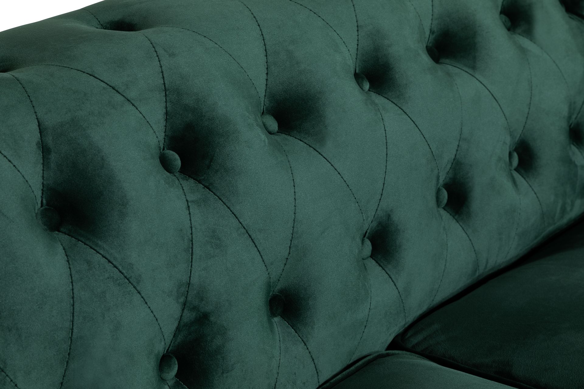 Chesterfield Lyx 2-seter Liten fløyelssofa – Dyp sofa 160 cm bred - Mørkegrønn - Møbler - Sofaer - Fløyel sofaer
