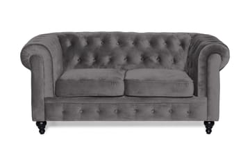 Chesterfield Lyx 2-seter Liten Fløyelssofa – Dyp sofa 160 cm bred