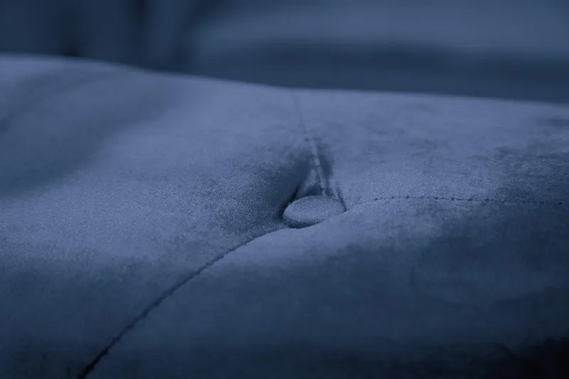 Chesterfield Lyx 3-seter Fløyelssofa – Dyp sofa - Blå - Møbler - Sofaer - Fløyel sofaer